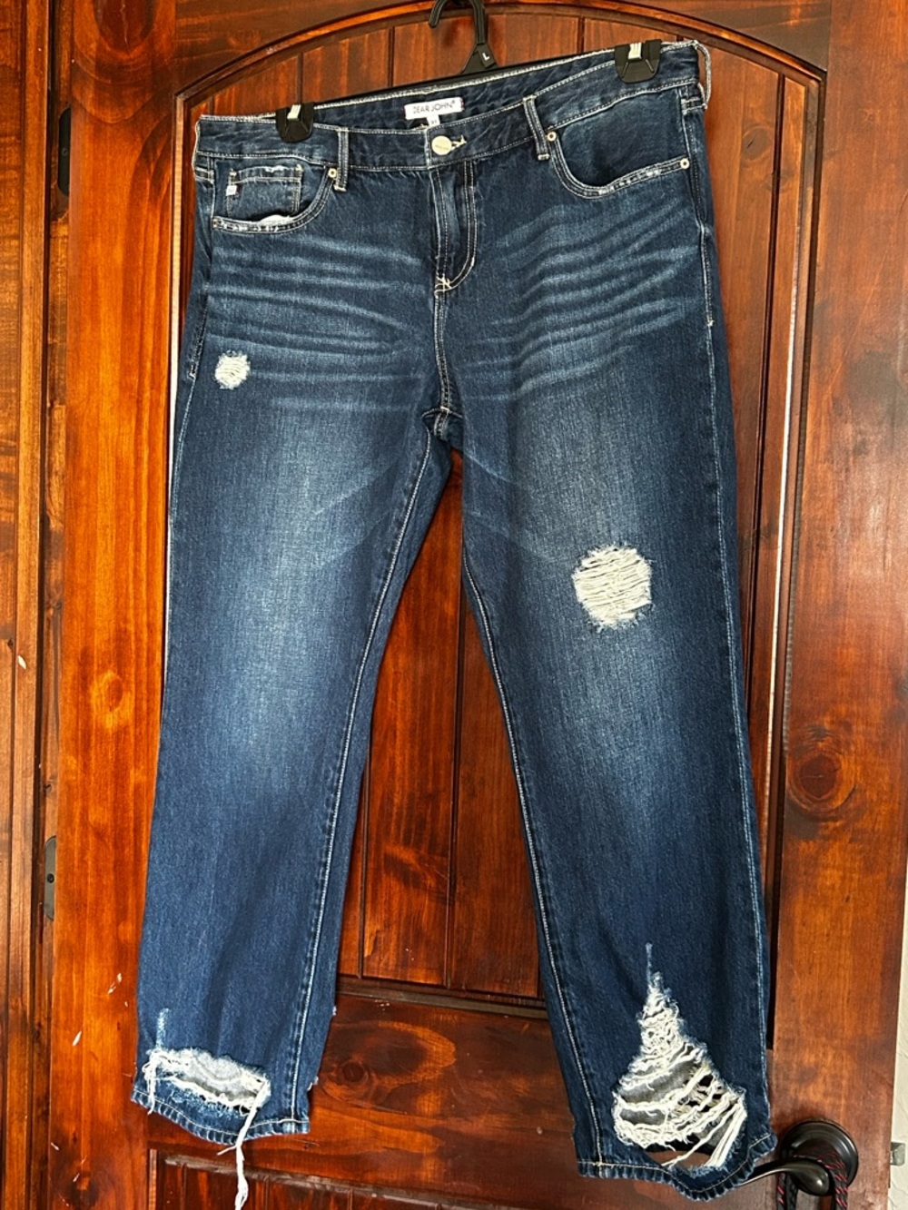 Dear John Dark Blue Distressed Boyfriend Jeans